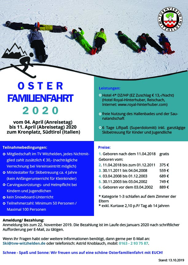 Osterfamilienfahrt TVW Ski